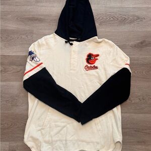 Rare Baltimore Orioles '47  Cream Heritage Shortstop Jersey Four-Snap Hoodie